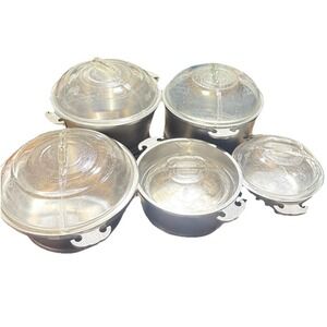 Vintage Lot‎ of 5 Guardian Service Ware Aluminum Pots Missing 1 Lid